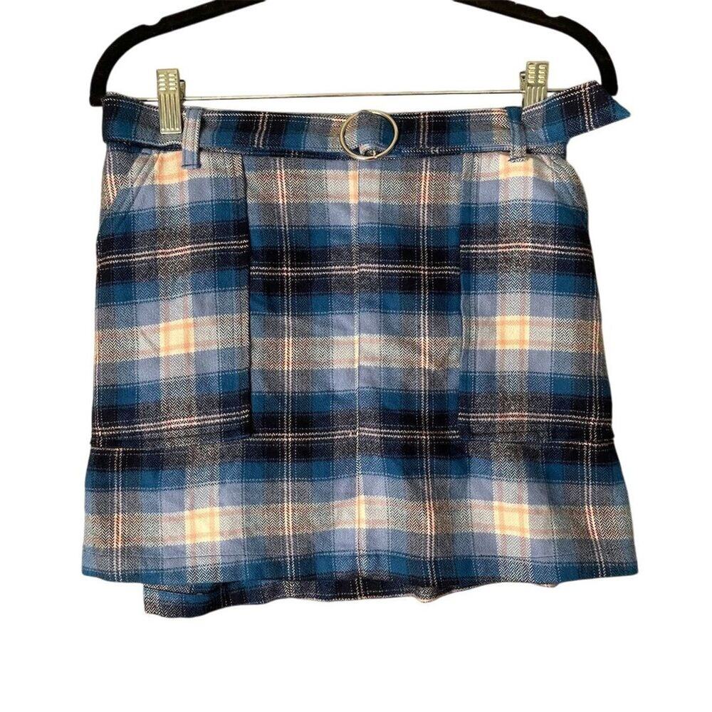 Justice mini skirt Blue Plaid Size Girls 18/20 Women’s Sz 2-4 NEW WITH TAG